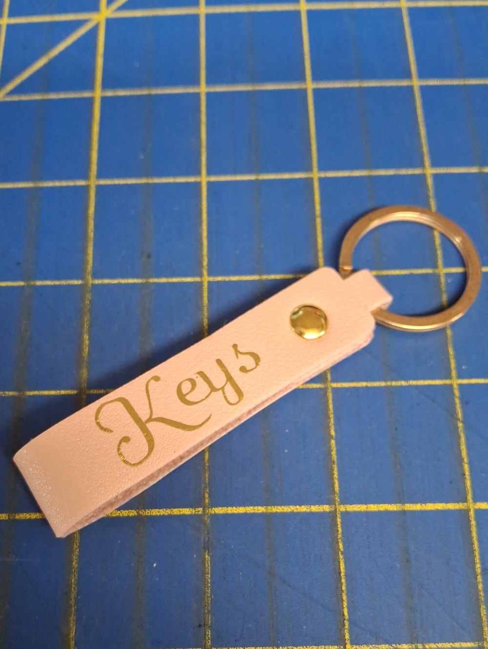 Keys Pink Pleather 3" Keyring Purse Charm